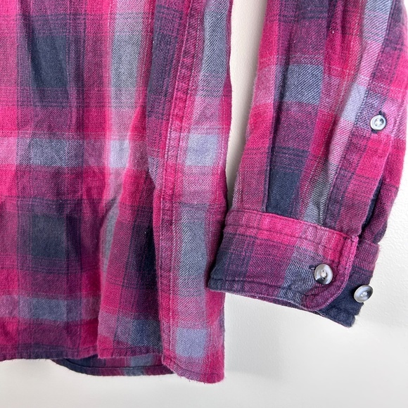 Hobbs Creek Red Gray Plaid Flannel Button Down Shirt 100% Cotton Men’s Large - Picture 4 of 11